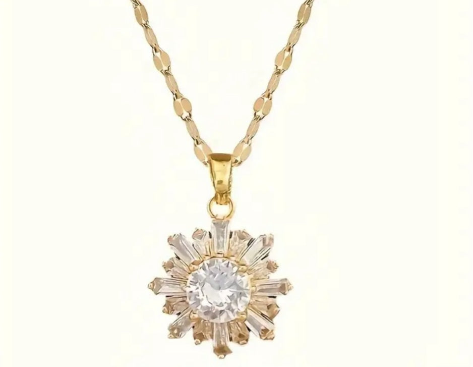 Collier Zoé doré en flocon de neige