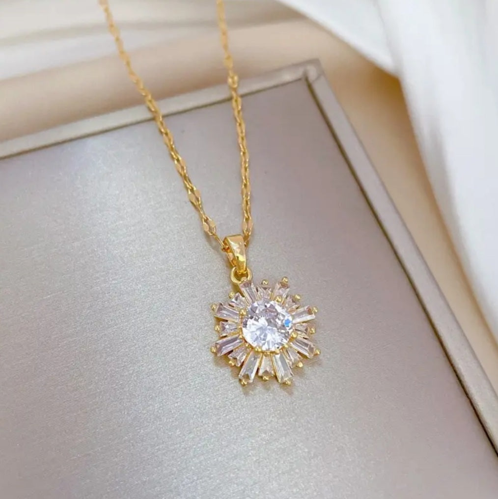 Collier Zoé doré en flocon de neige