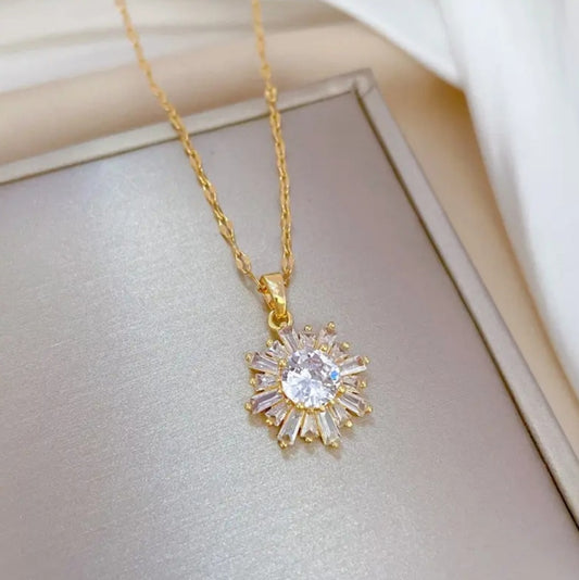 Collier Zoé doré en flocon de neige