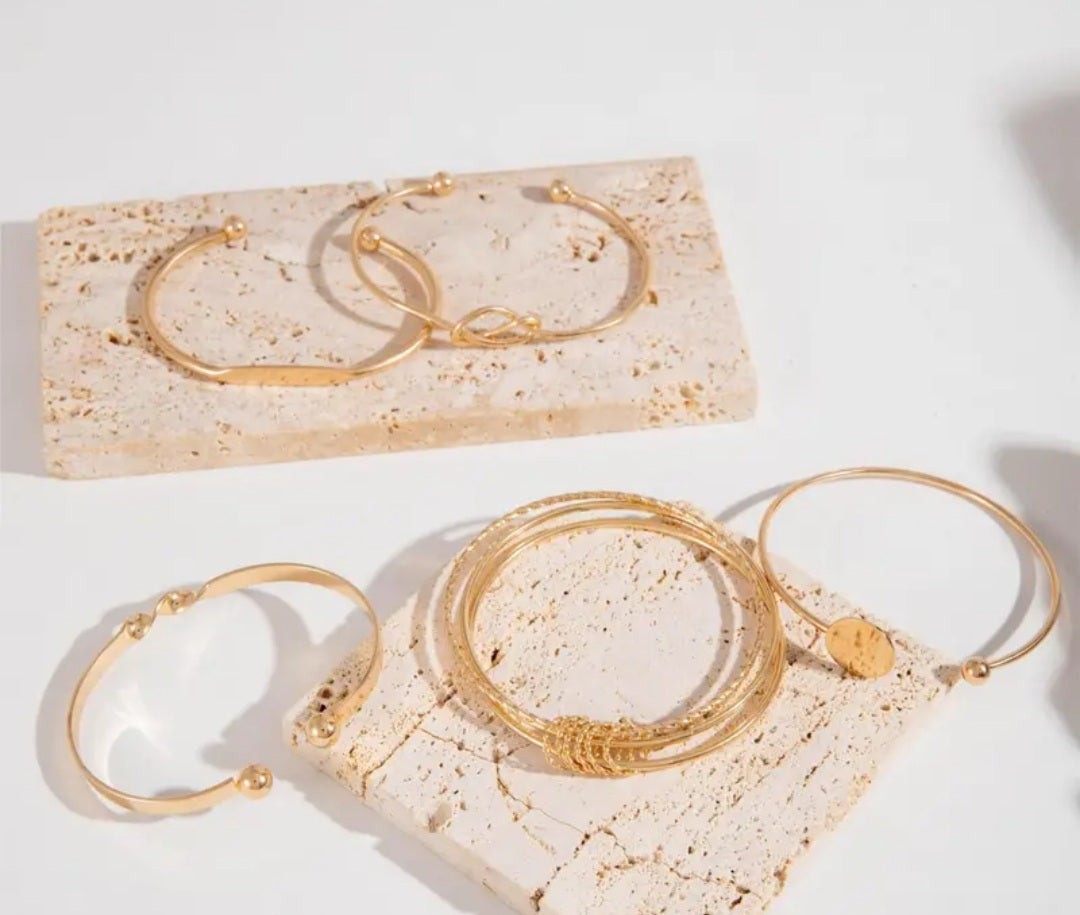 Ensemble Assia 5 bracelets doré