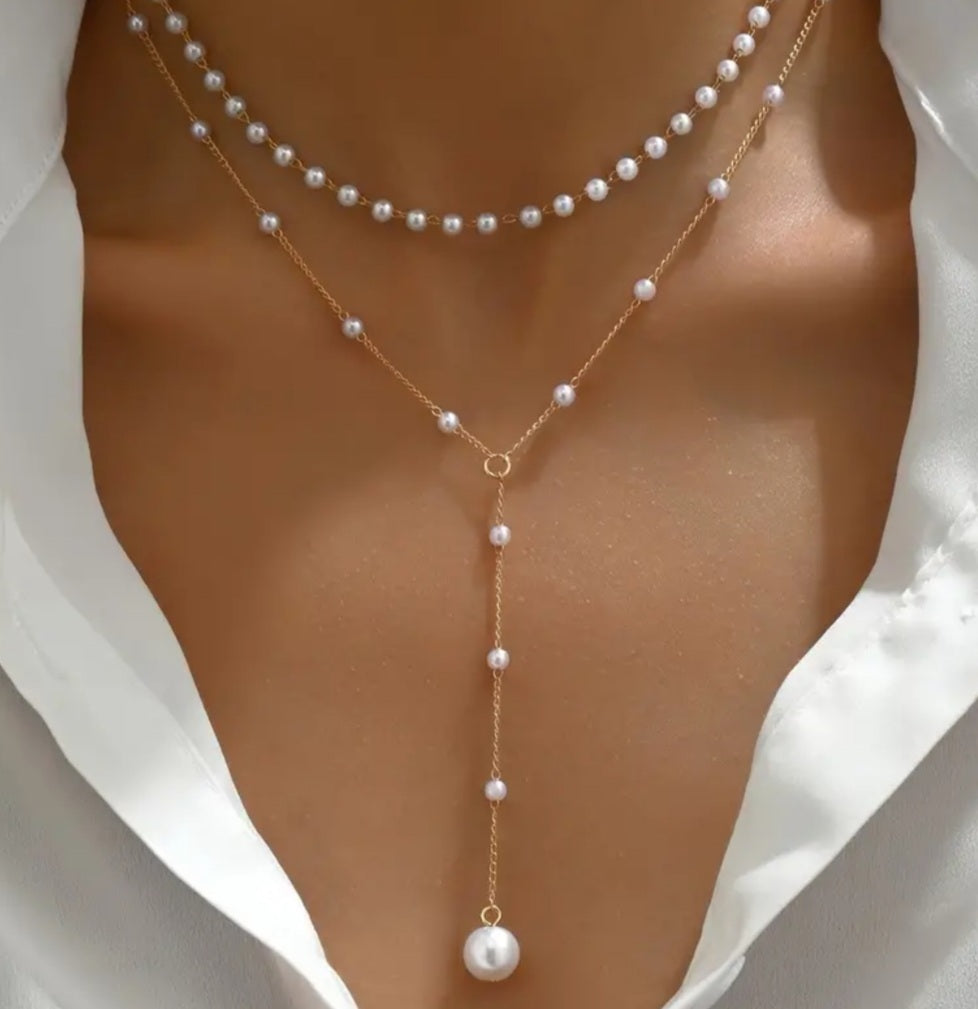 Collier Lola double perlé doré