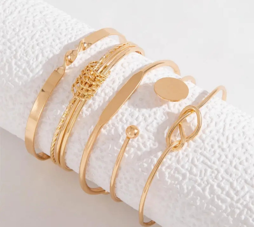 Ensemble Assia 5 bracelets doré