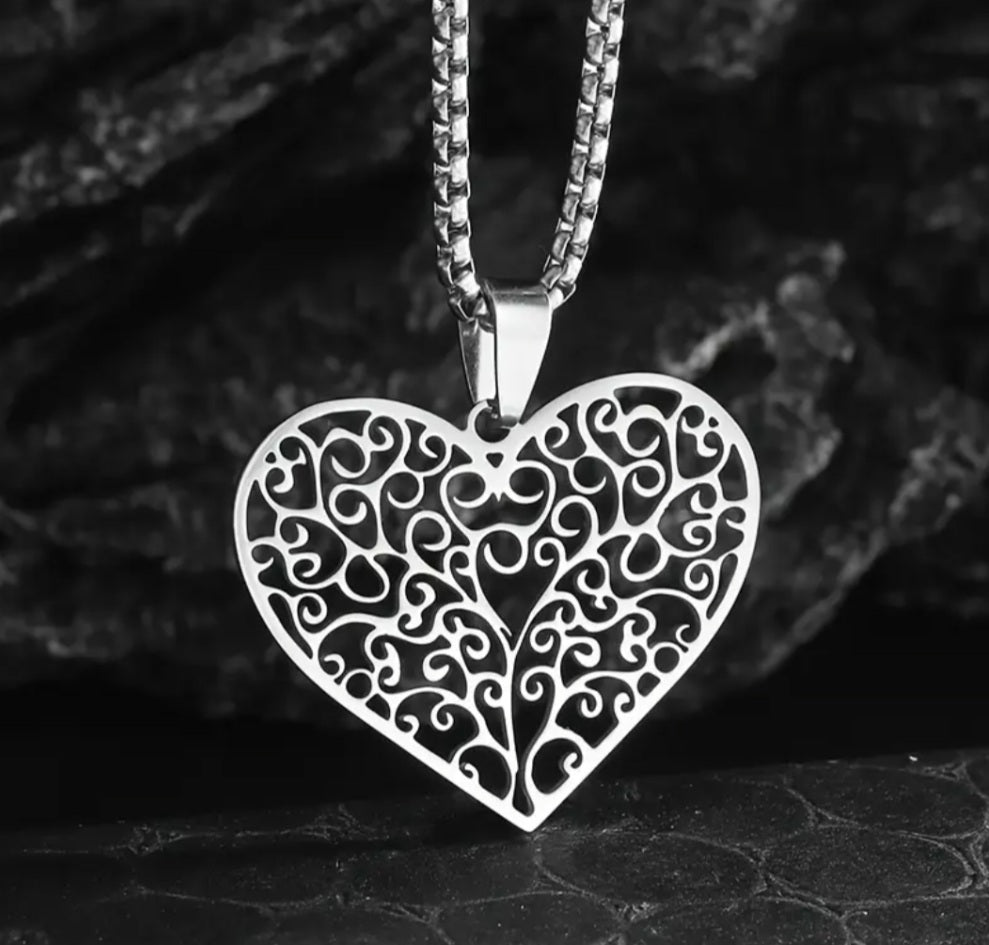 Collier Auriane coeur argenté