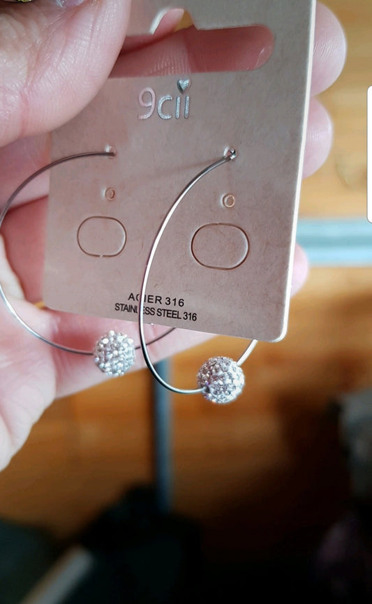 boucles créole perle strass