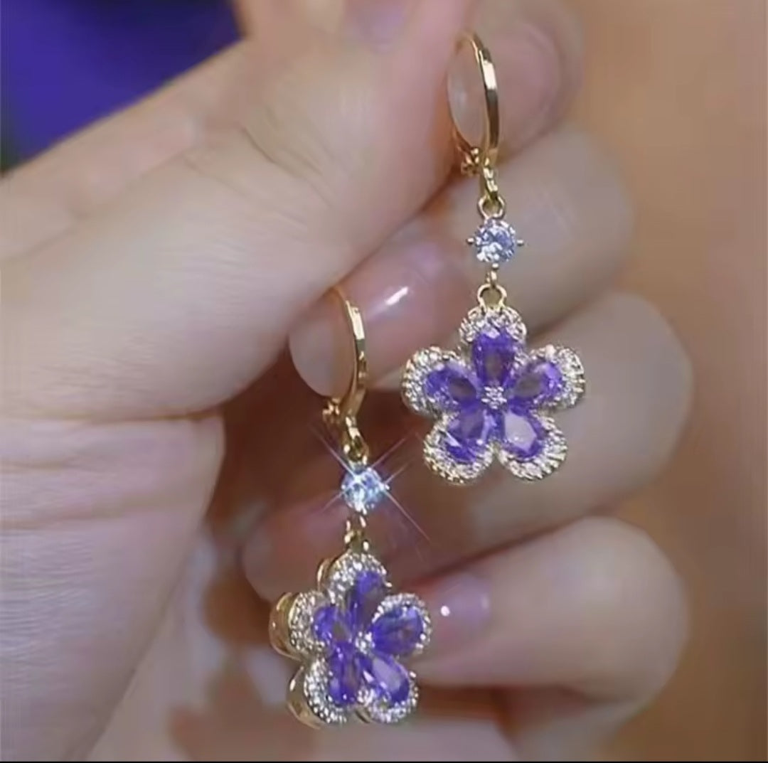 Boucles Sabrina fleur violette