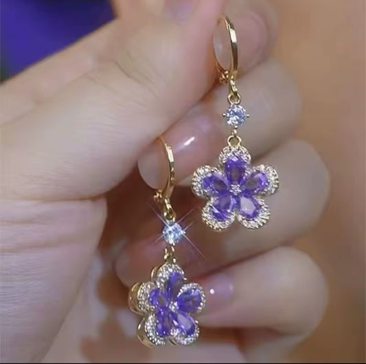 Boucles Sabrina fleur violette
