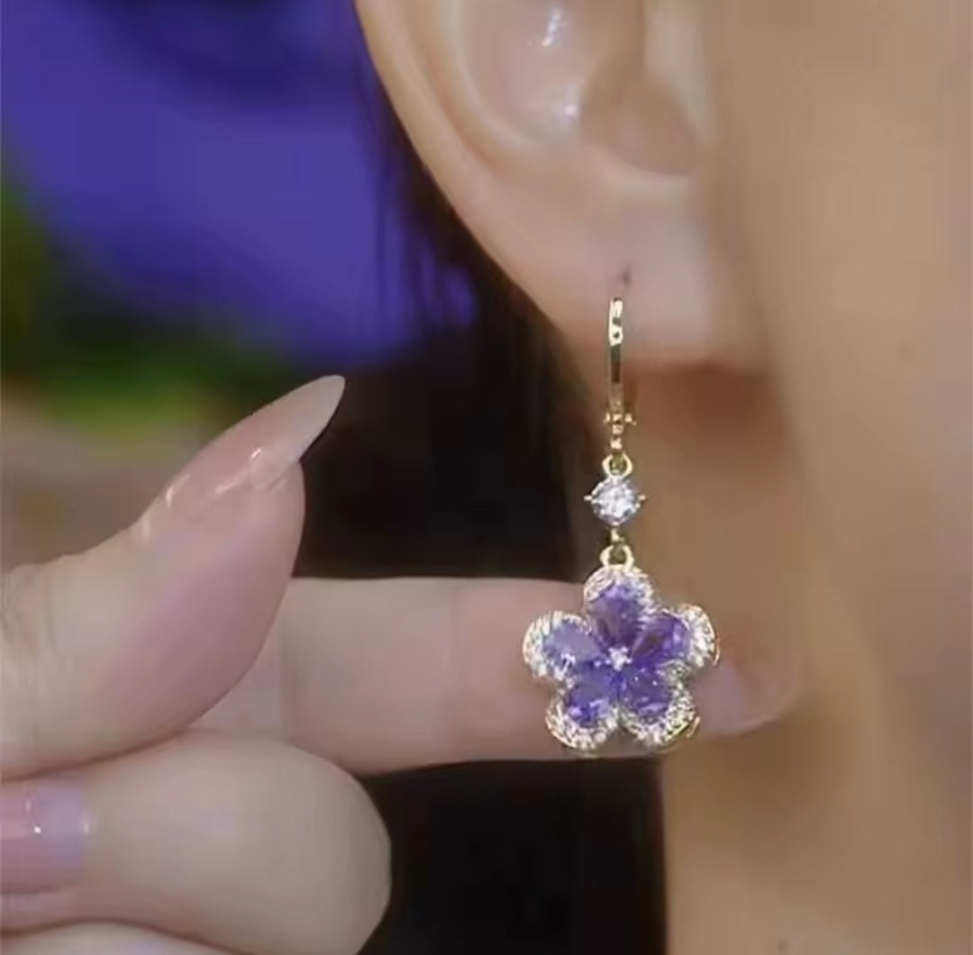 Boucles Sabrina fleur violette