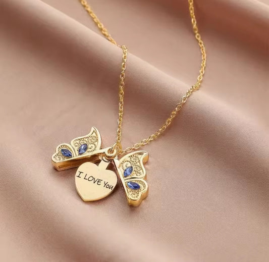 Collier Alana papillon love you doré