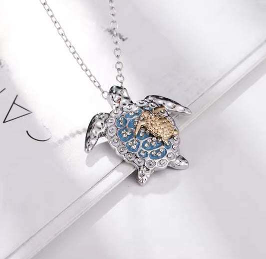 Collier Lucky tortue argenté/doré