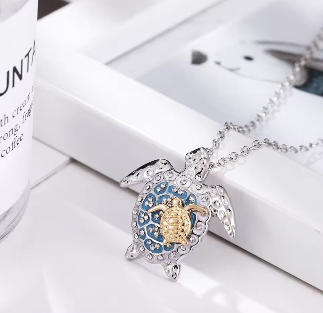 Collier Lucky tortue argenté/doré