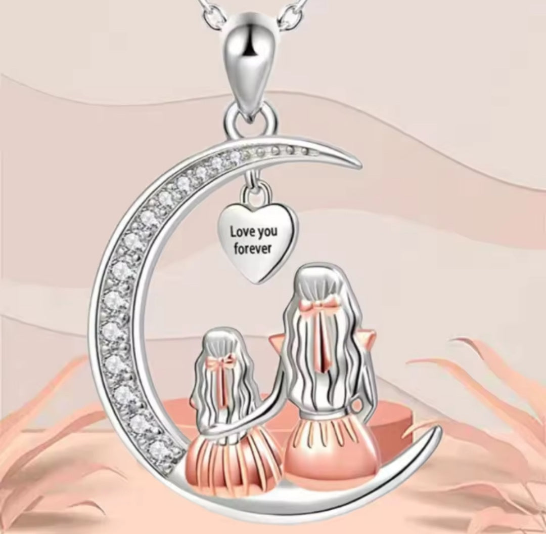 Collier Kiara love you cœur lune