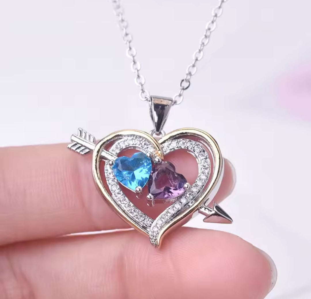 Collier Aria flèche coeur à cœur