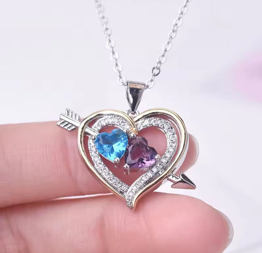Collier Aria flèche coeur à cœur