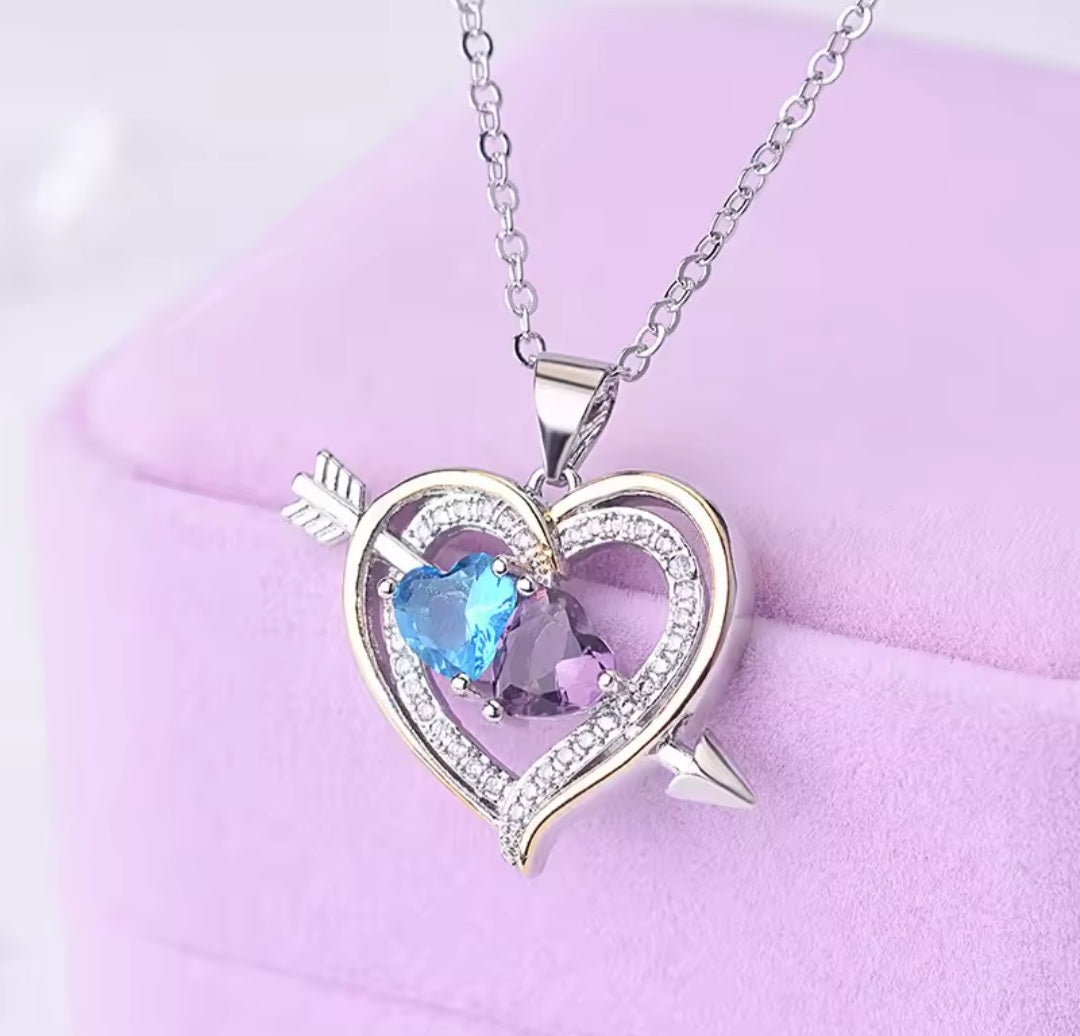Collier Aria flèche coeur à cœur