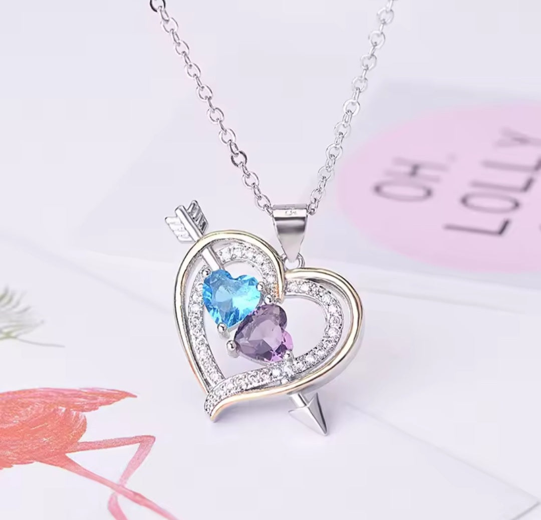 Collier Aria flèche coeur à cœur