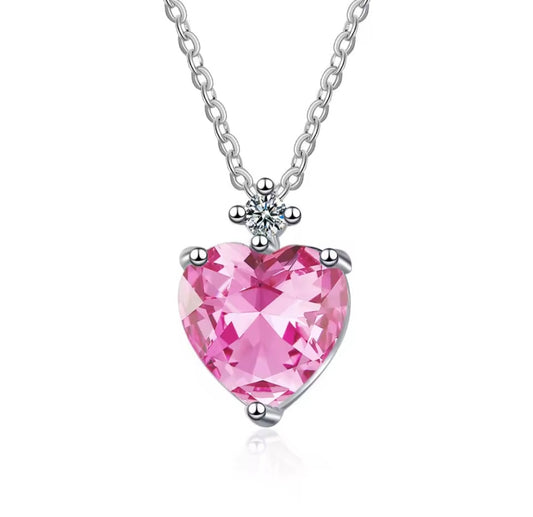 Collier Sandra coeur rose