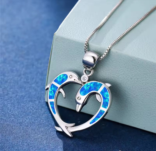 Collier Coeur Dauphins