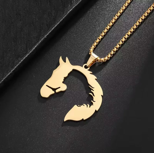 Collier cheval fillette doré🐎