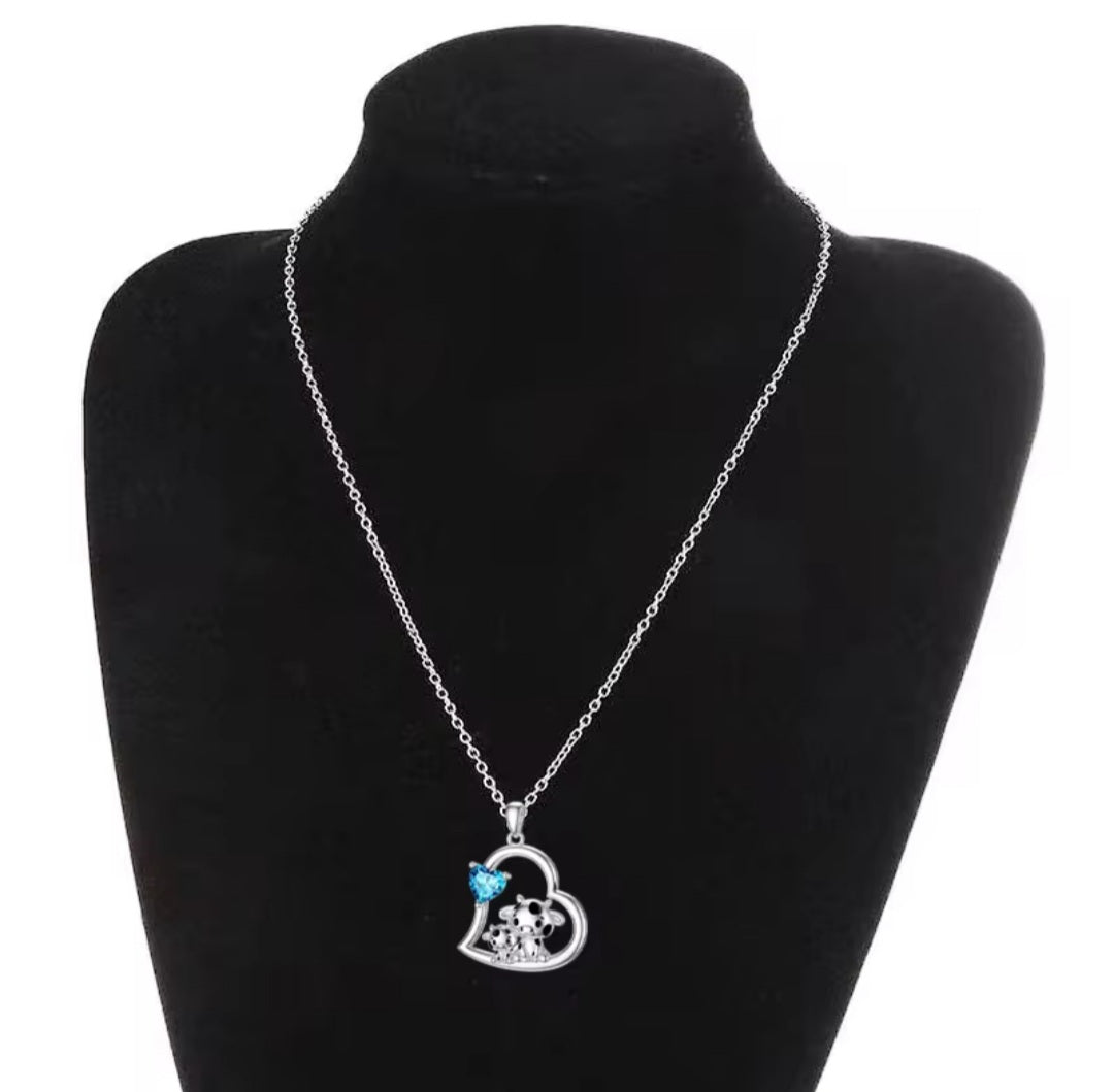 Collier coeur vache