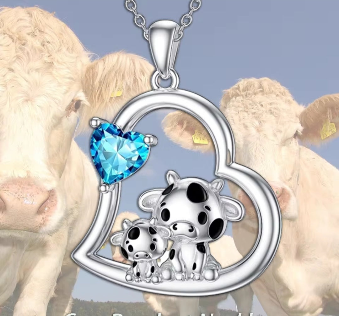 Collier coeur vache