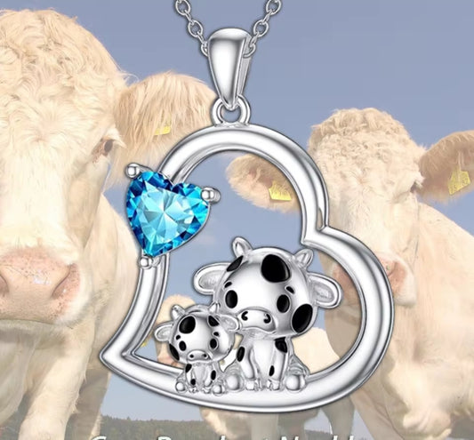 Collier coeur vache