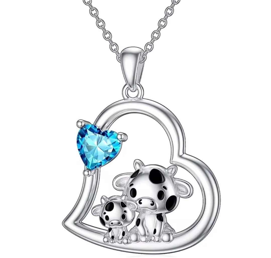Collier coeur vache