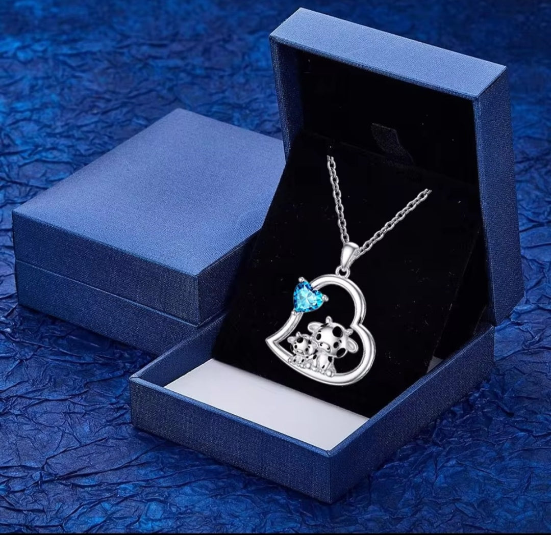 Collier coeur vache