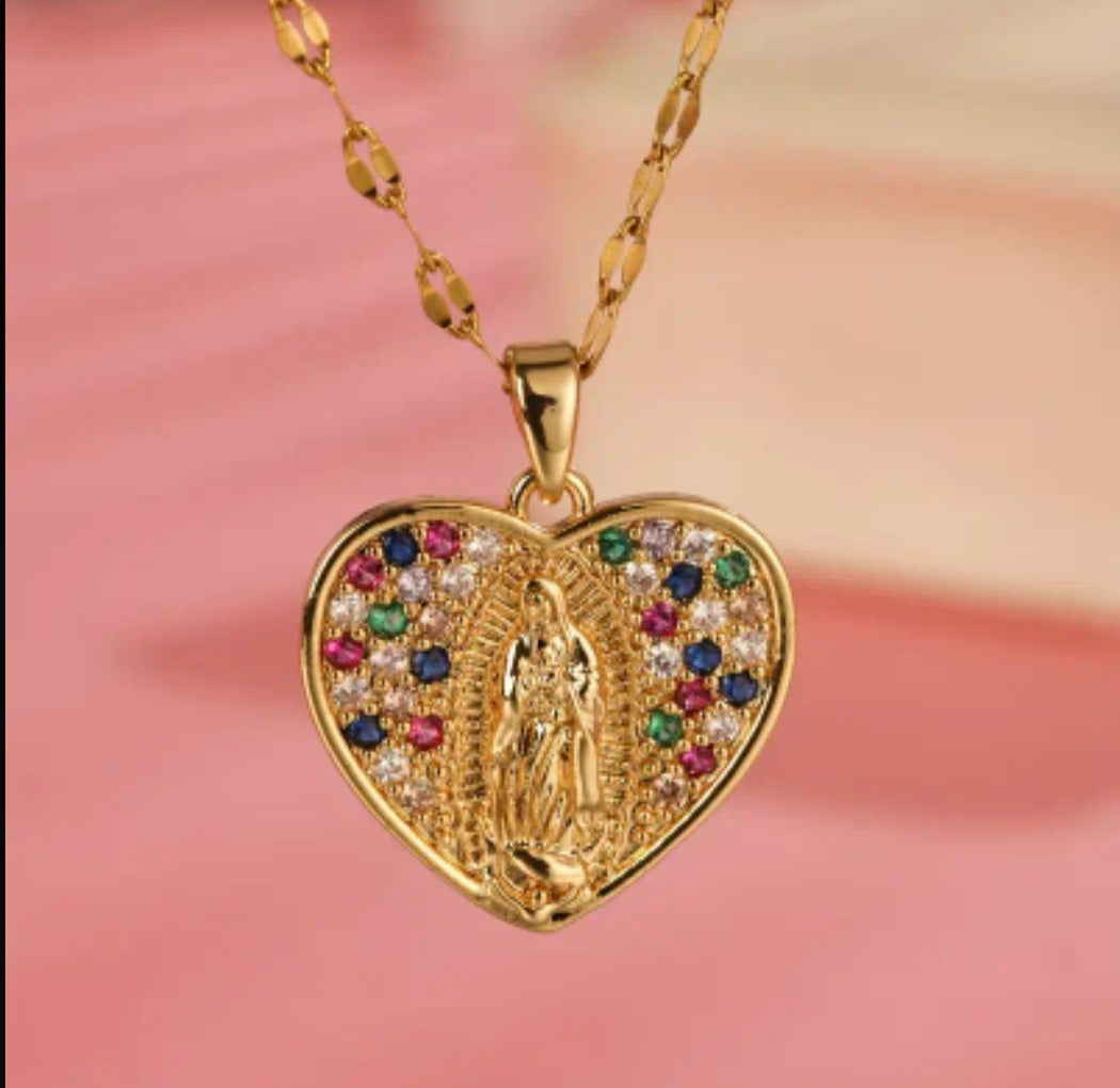 Collier coeur de la Vierge Marie