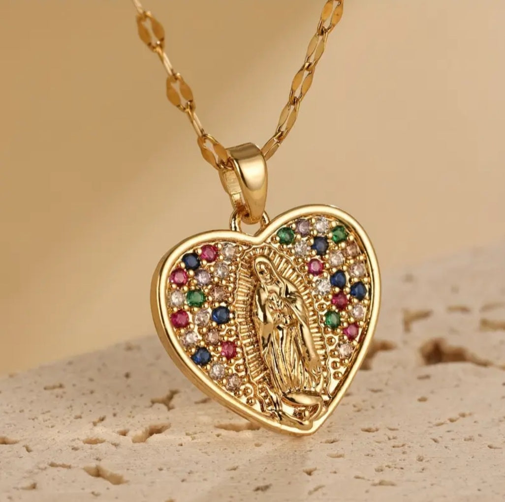 Collier coeur de la Vierge Marie