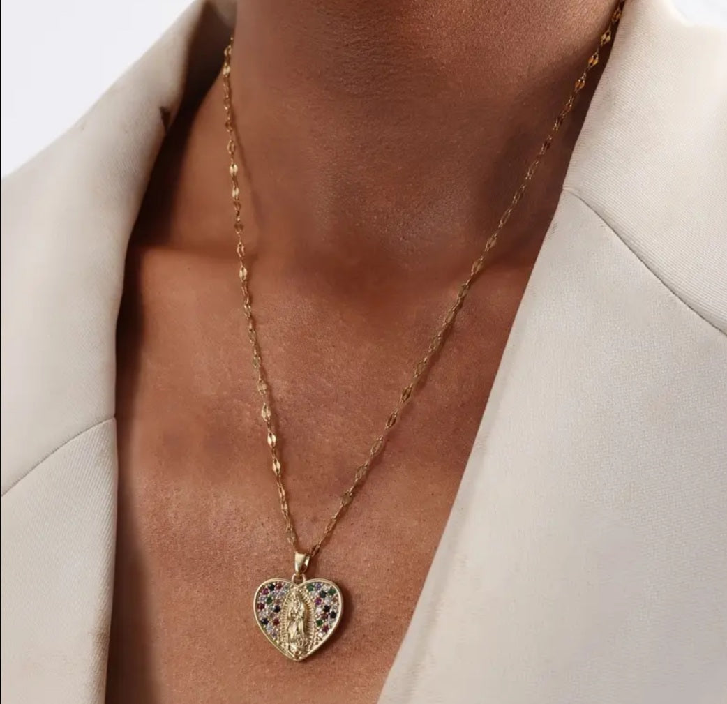 Collier coeur de la Vierge Marie