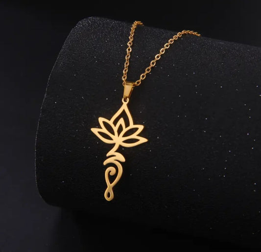 Collier barbara fleur de lotus doré