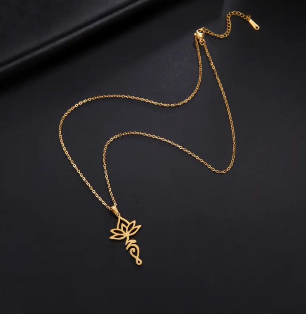 Collier barbara fleur de lotus doré