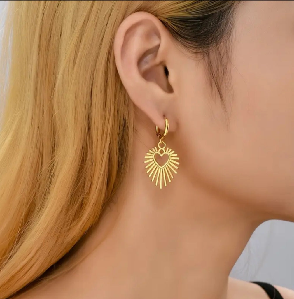 boucles Mélina coeur élégante doré