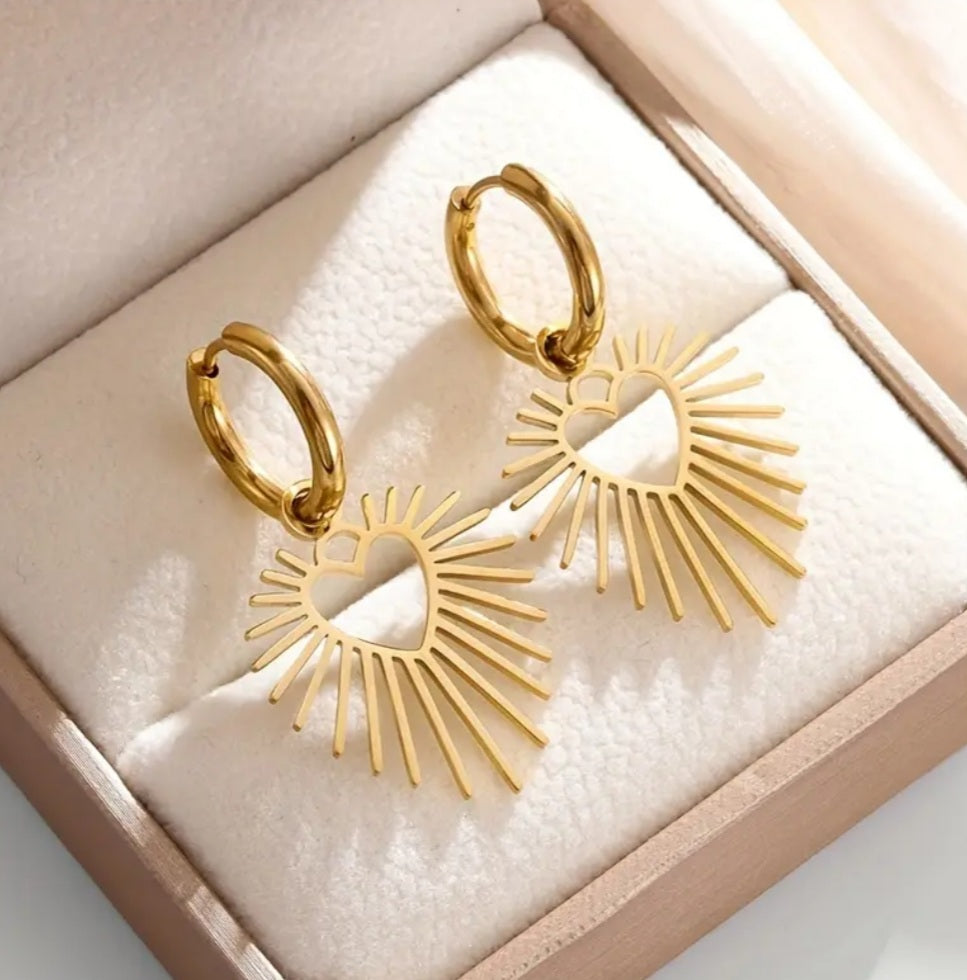 boucles Mélina coeur élégante doré