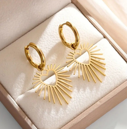 boucles Mélina coeur élégante doré