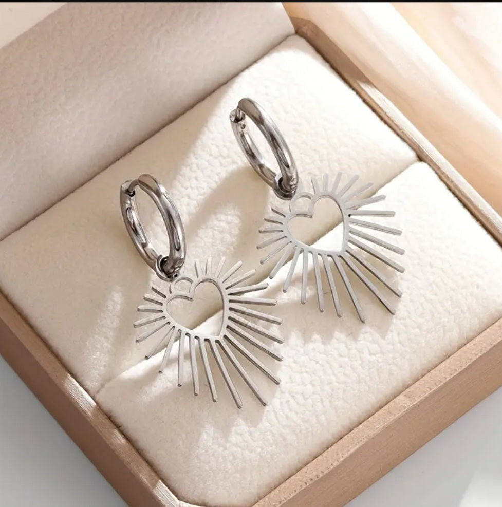 boucles Mélina coeur élégante argenté