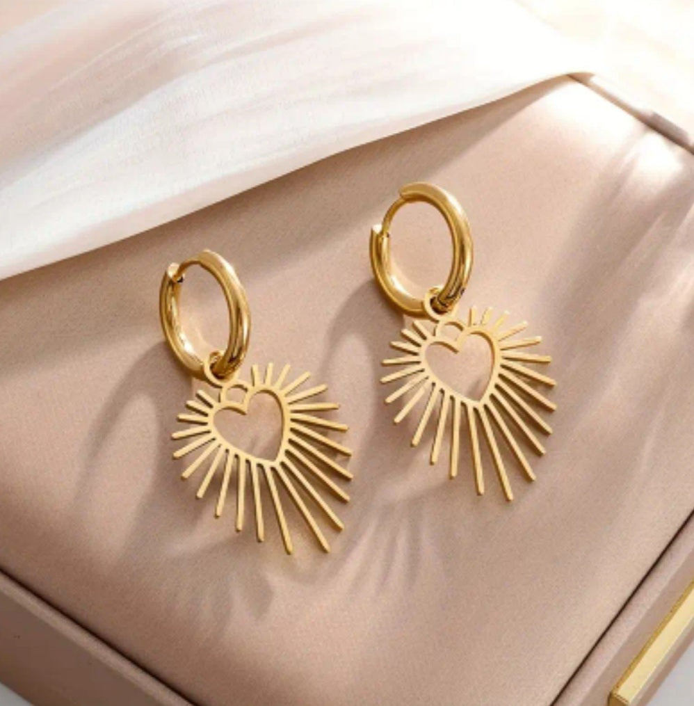 boucles Mélina coeur élégante doré