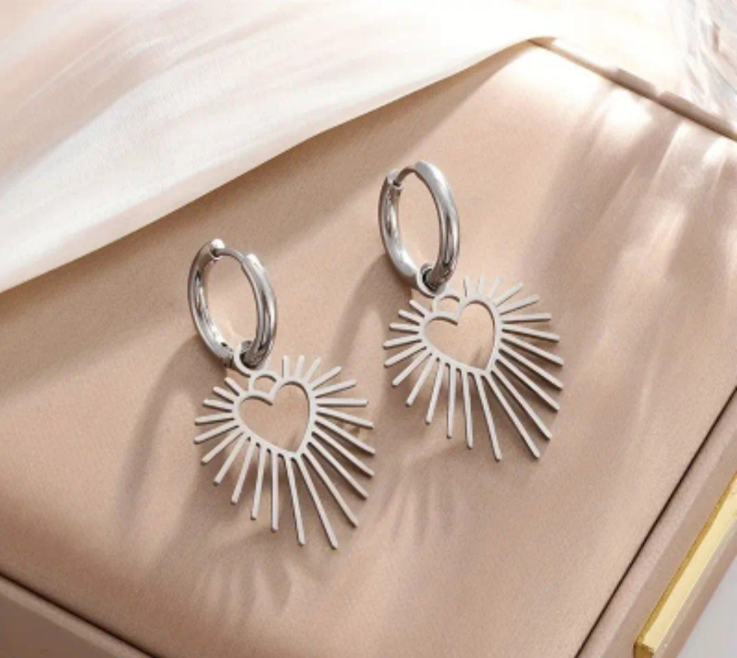 boucles Mélina coeur élégante argenté