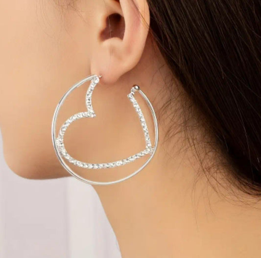 boucles Sabine créole coeur strass