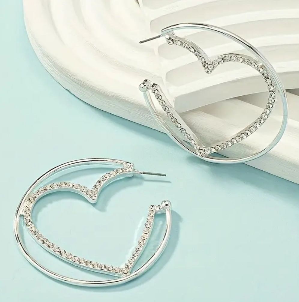 boucles Sabine créole coeur strass