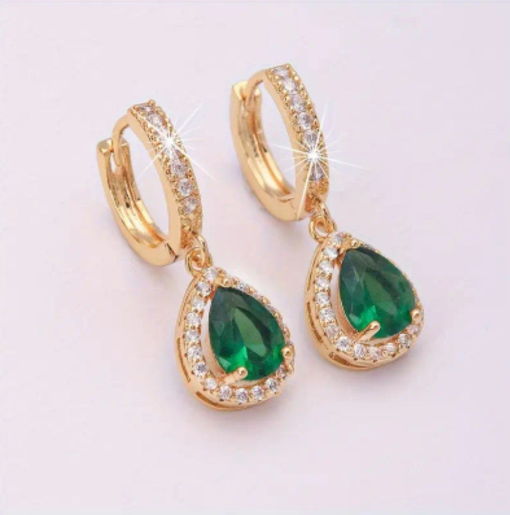 boucles Fanny tendance doré/verte