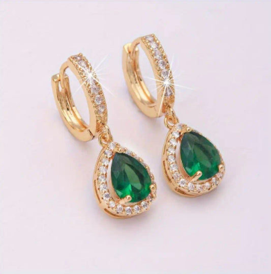 boucles Fanny tendance doré/verte