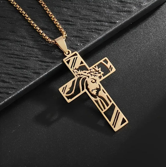 Collier croix doré