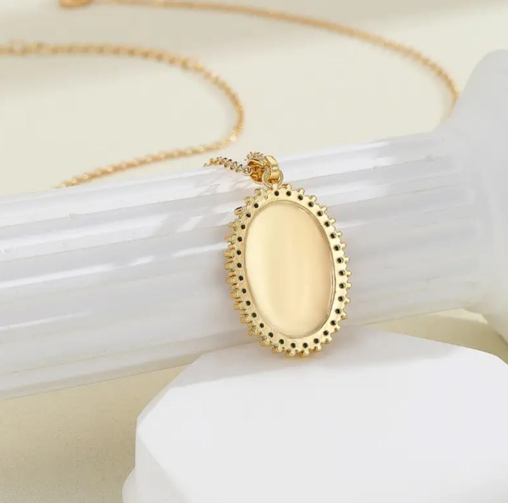 Collier doré turquoise