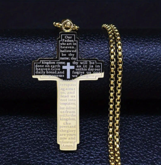 Collier croix doré