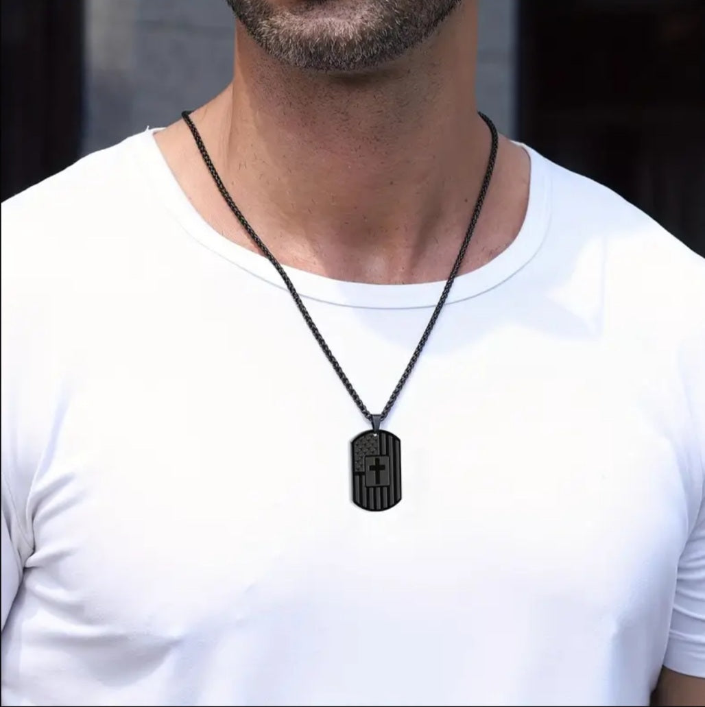 Collier plaque americain patriot