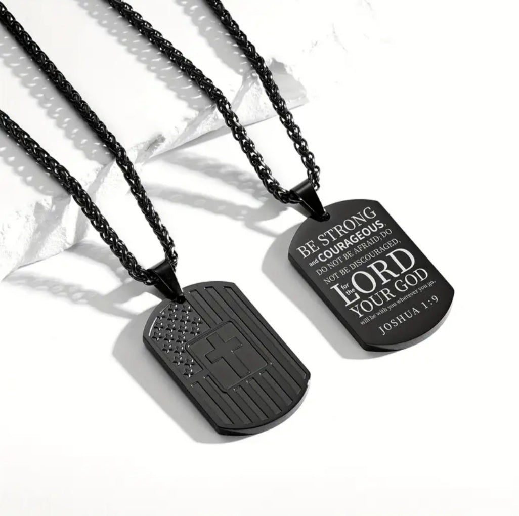 Collier plaque americain patriot