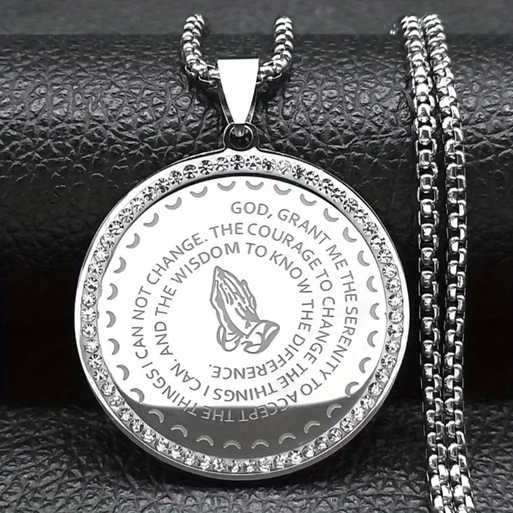 Collier l'archange St Michel argenté