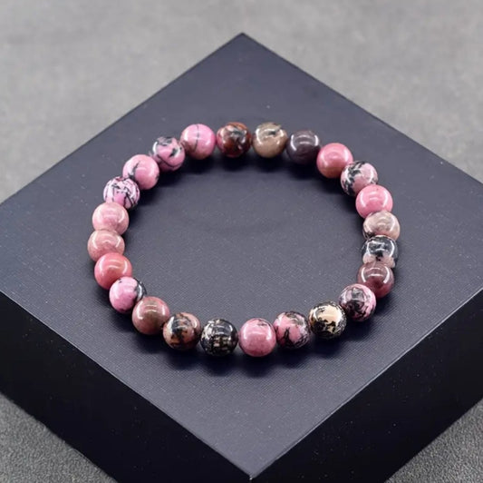 bracelet Rhodonite pierre rose