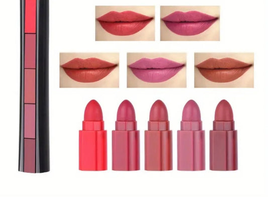 Rouge à lèvres mat 5 couleurs